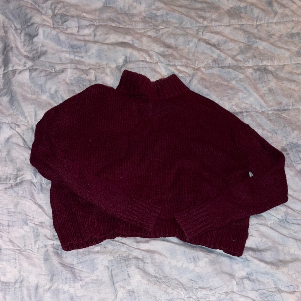 American Eagle Outfitters Red Cowl Neck Sweater